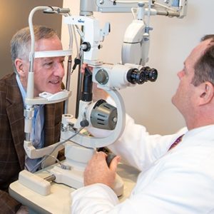 senior man dry eye diagnosis